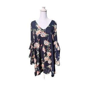 Very J Women Large Ruffle Sleeve Dress Boho Fairy Coquette
